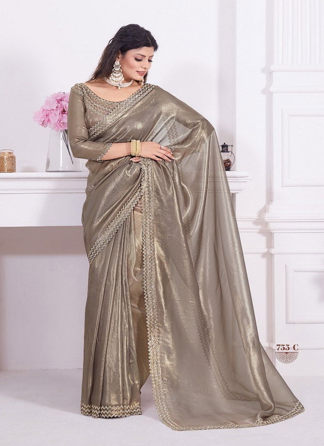 Mehek 755 A TO E Raina Net Party Wear Saree Wholesale Price In Surat