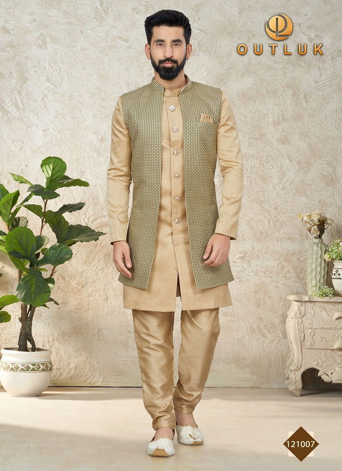 Golden Colour Outluk Vol 121 Mens Indowestern Catalog 121007