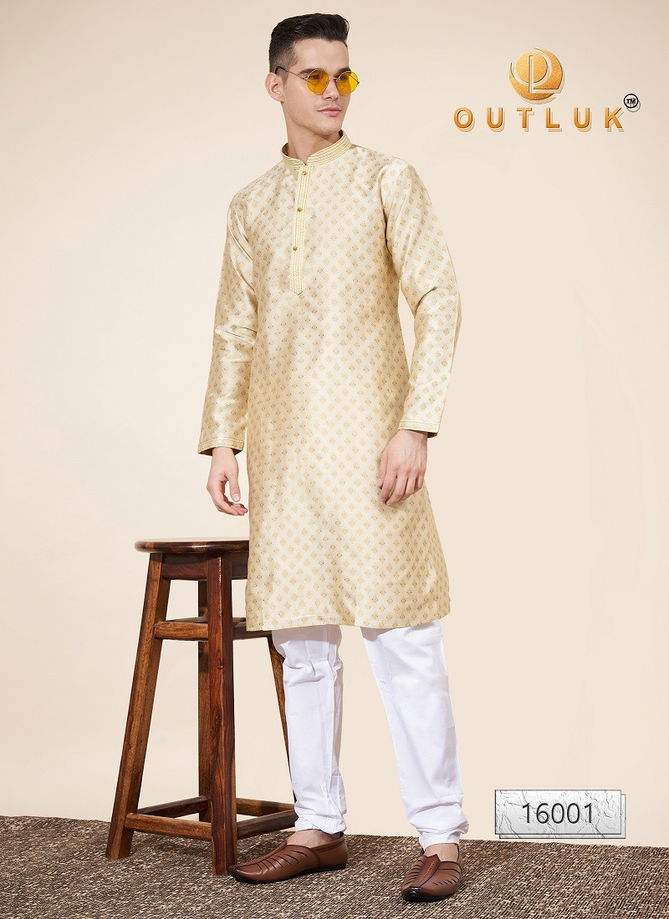 Outluk Wedding Collection Vol 16 Pintex Jaquard Mens Kurta Pajama Manufacturers