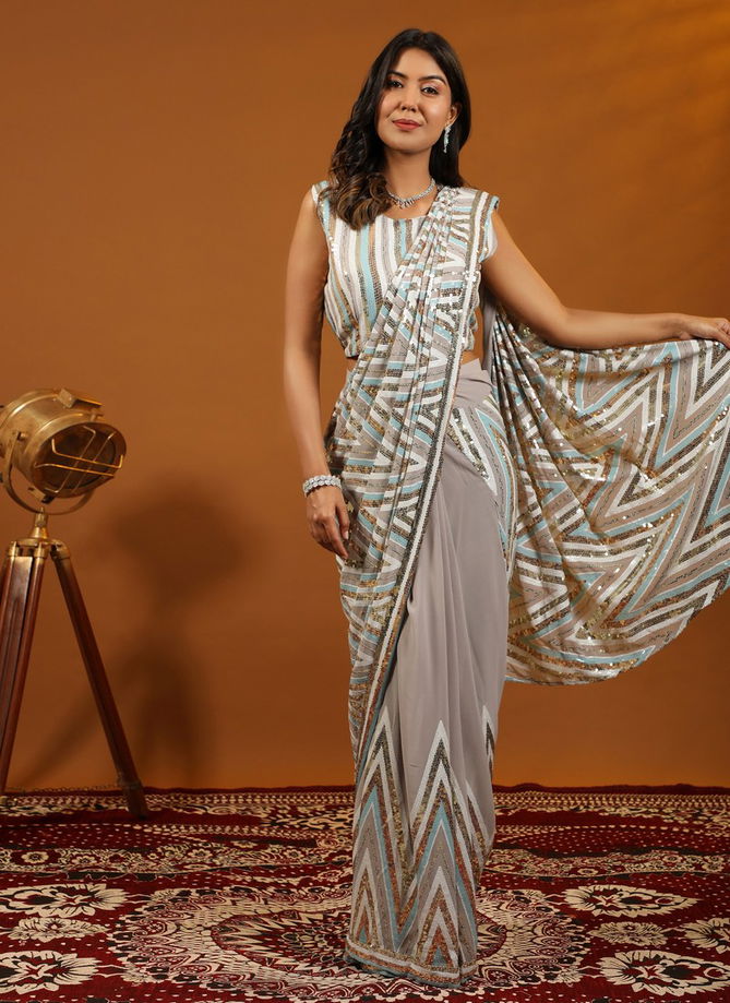 Gray Colour BK 8768 By Saree Exotica Designer Saree Catalog 8081