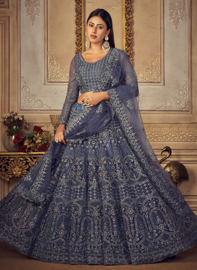 Gray Colour Bridal Ensemble Wedding Wear Wholesale Designer Lehenga Choli 1002