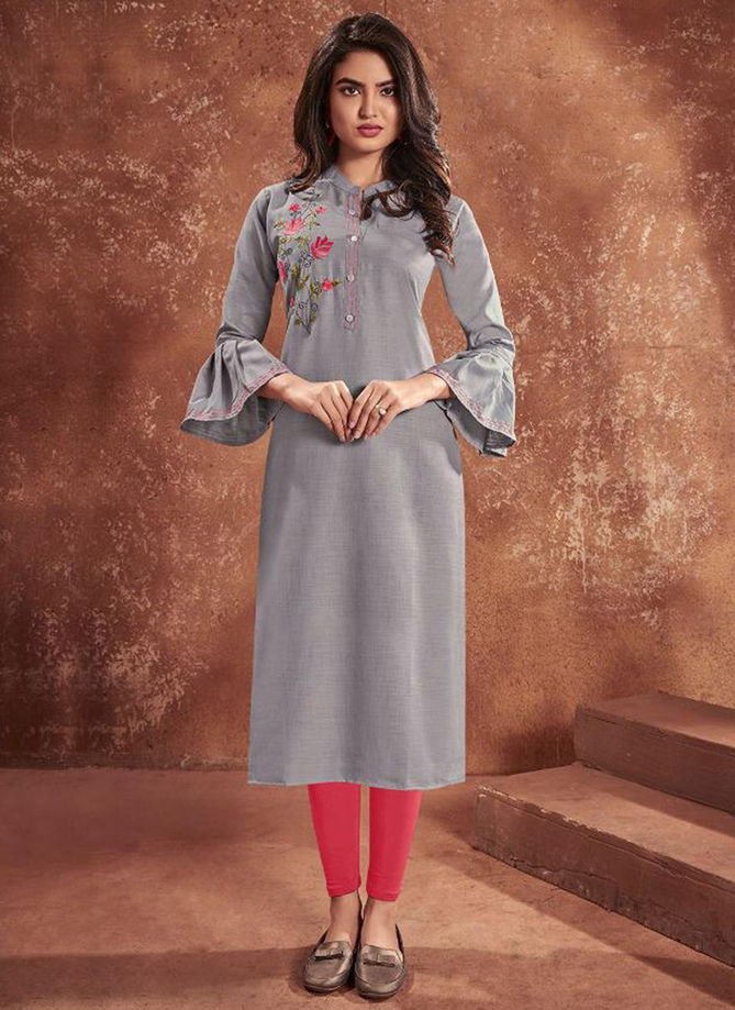 Gray Colour Cloud Vol 1 Wholesale Daily Wear Cotton Kurti Catalog 311