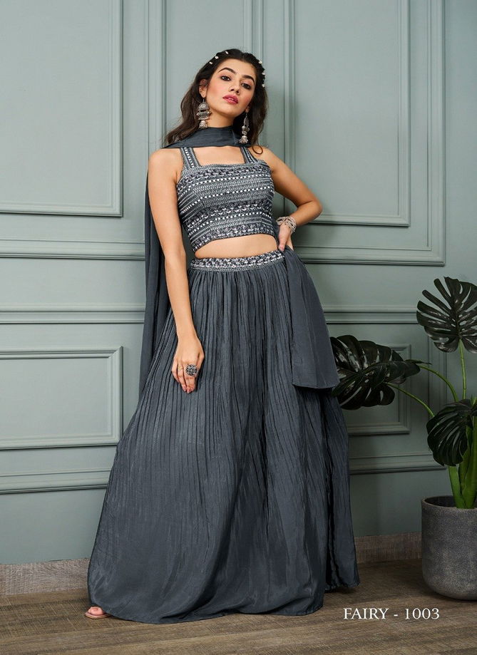 Fairy By Jivora Premium Georgette Party Wear Fancy Crop Top Lehenga Choli Catalog