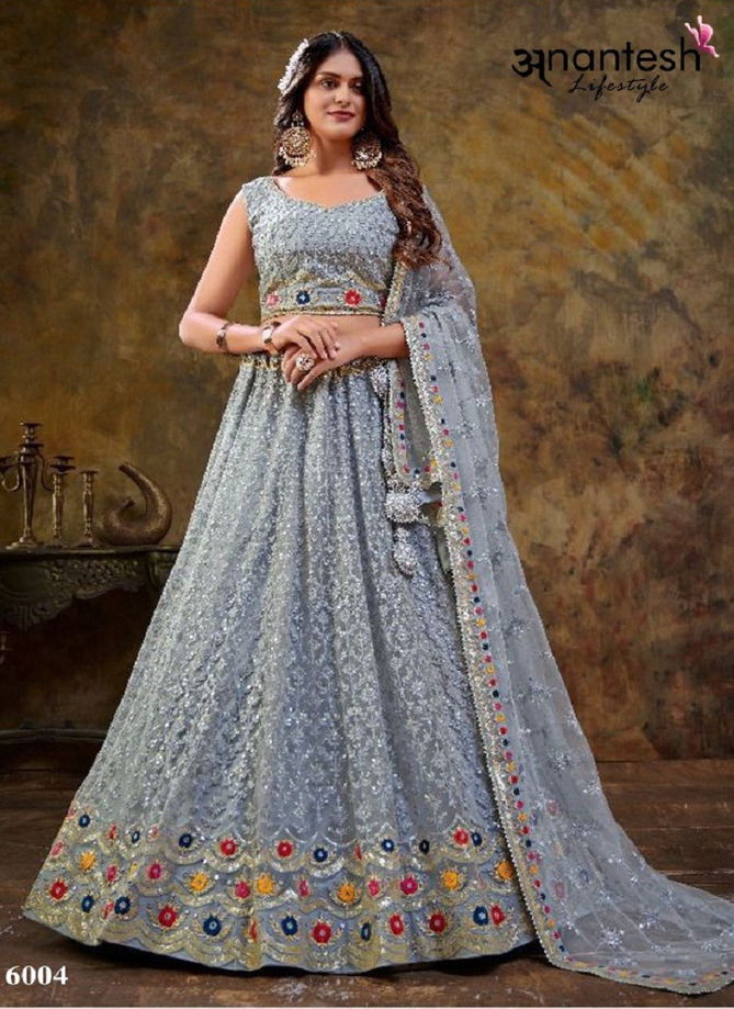 Gray Colour Maharani Vol 1 By Anantesh Party Wear Lehenga Choli Catalog 6004