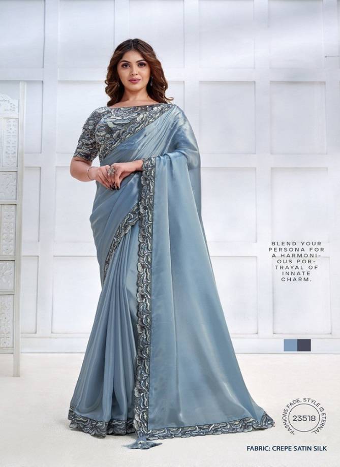 Majestica By Mahotsav Crepe Satin Silk Designer Saree Catalog