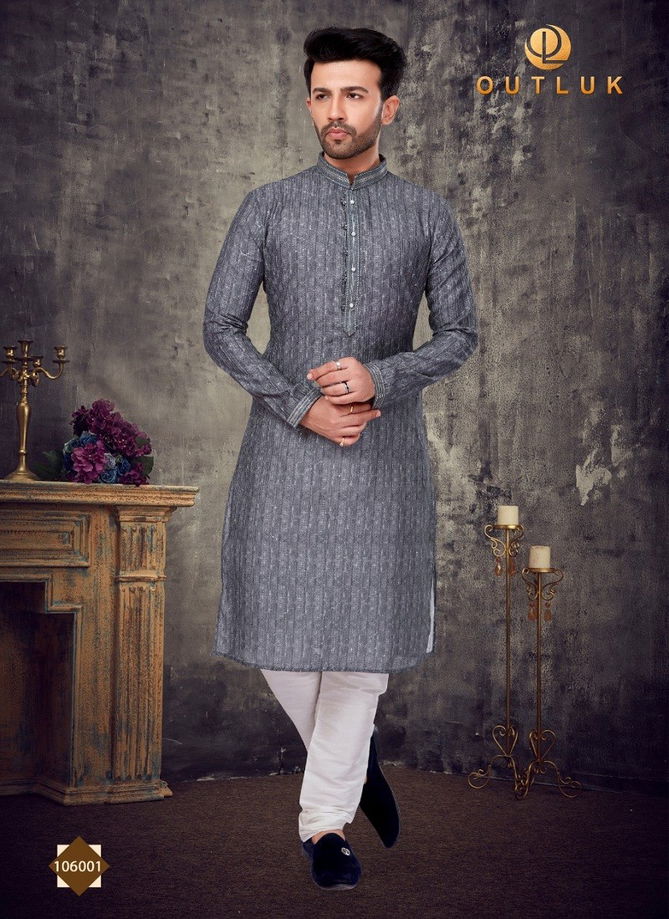 Gray Colour Outluk Vol 106 Festive Wear Wholesale Kurta Pajama 106001