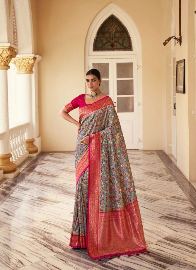 Gray Colour The Kanchi By Pankh Printed Sarees Catalog 6705