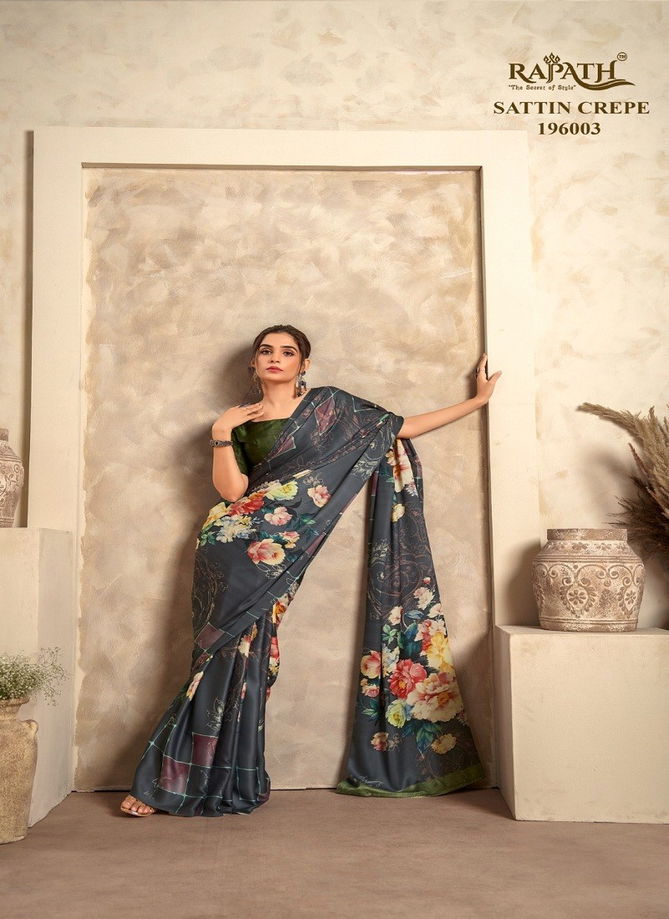 The Winter Lover By Rajpath Satin Silk Designer Saree Catalog