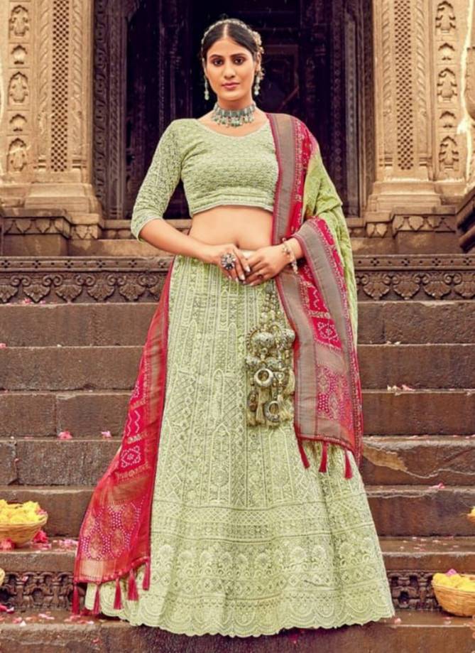 Pink And Yellow Colour Anaara Tathastu New Latest Designer Ethnic Wear  Exclusive Pure Gaji Satin Lehenga Choli Collection 105 - The Ethnic World