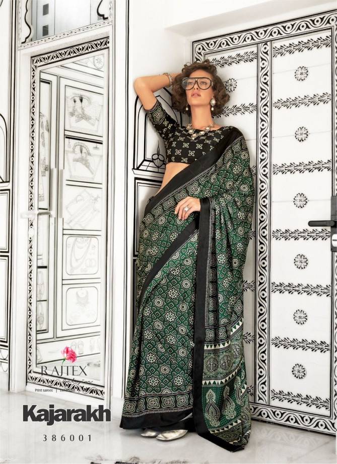 Kajarakh By Rajtex Printed Satin Crepe Best Sarees Wholesale Shop In Surat