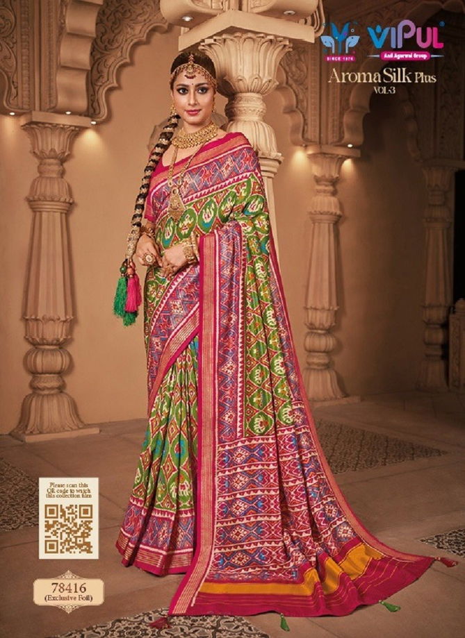 Aroma Silk Plus Vol 3 By Vipul Silk Designer Saree Catalog