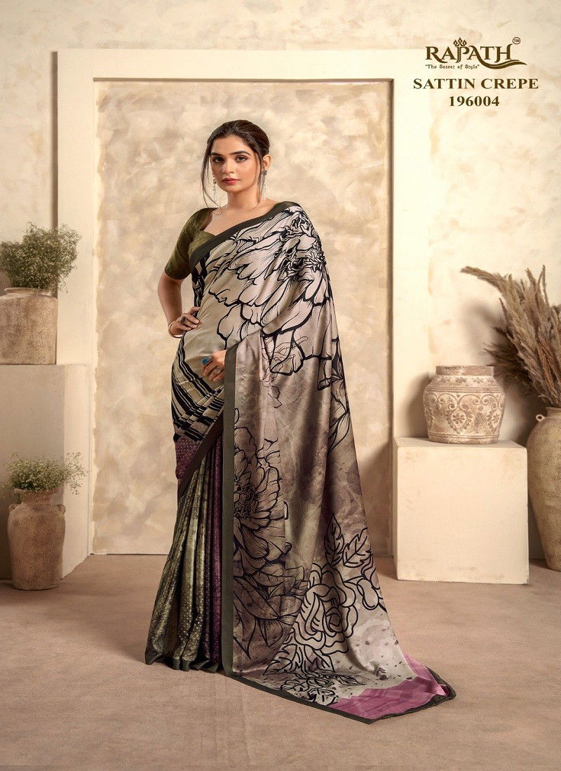 The Winter Lover By Rajpath Satin Silk Designer Saree Catalog