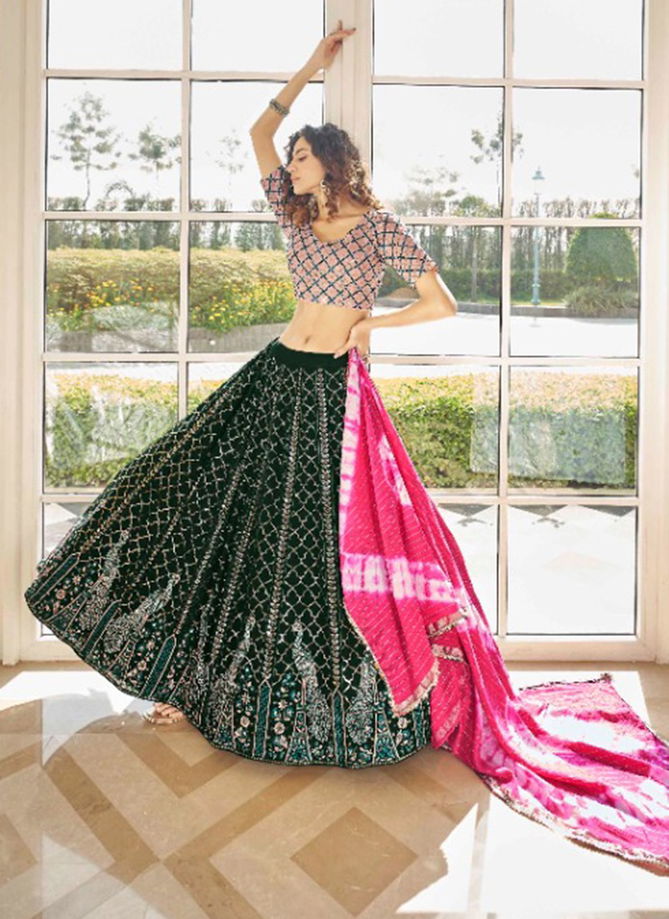 Green And Pink Bridesmaid Vol 17 Wedding Wear Wholesale Designer Lehenga Choli 1985