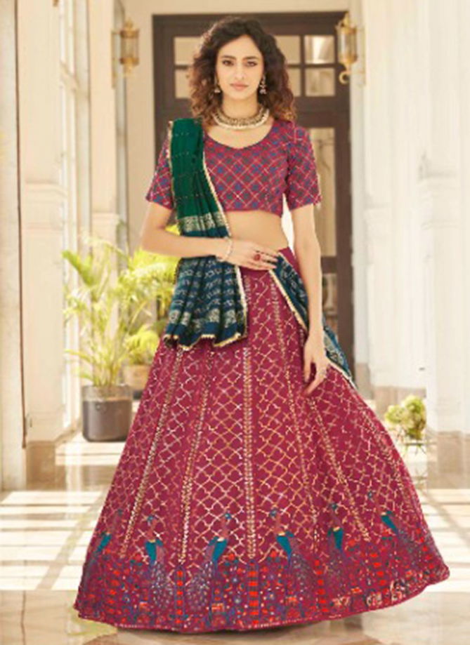 Green And Pink Colour Bridesmaid Vol 17 Wedding Wear Wholesale Designer Lehenga Choli 1983