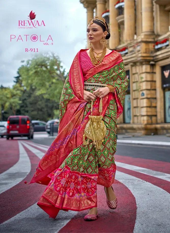 Patola Vol 5 By Rewaa Printed Silk Wedding Saree Exporters in India