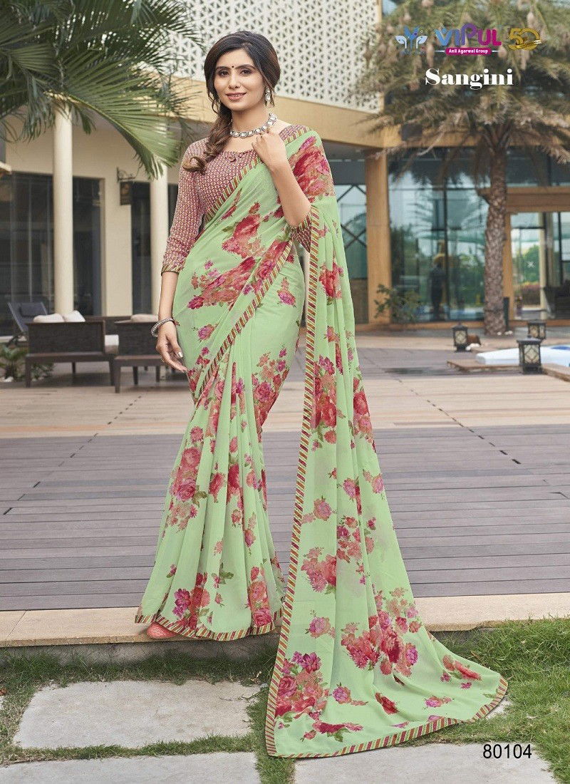 Sangini By Vipul Georgette Printed Daily Wear Sarees Wholesale Online