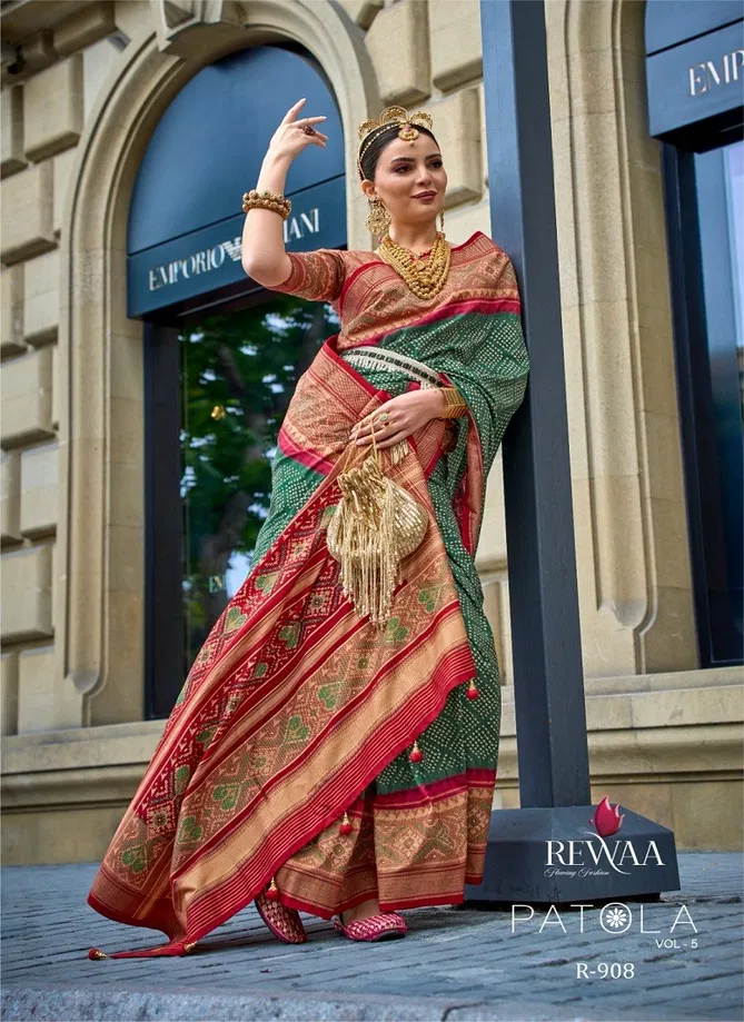 Patola Vol 5 By Rewaa Printed Silk Wedding Saree Exporters in India