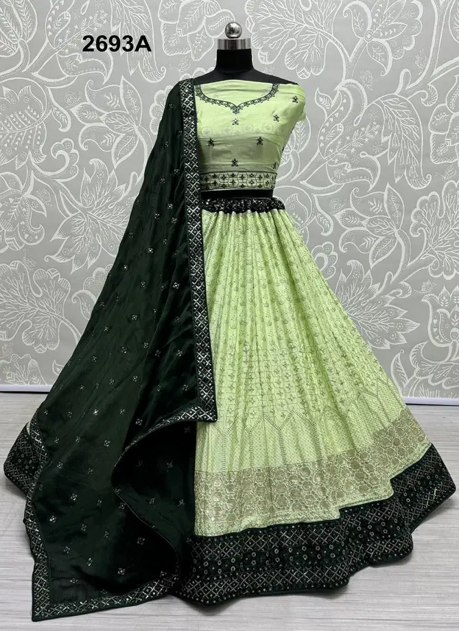 2693 A To D by Anjani Art Georgette Embroidery Lehenga Choli Wholesalers In Delhi