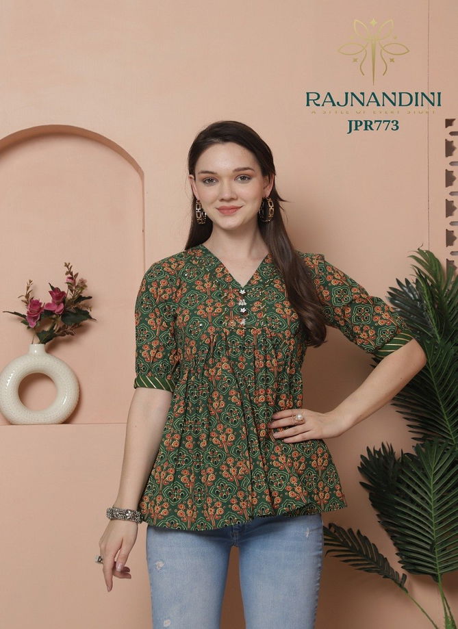 Aaradhya Vol 23 By Rajnandini Cambric Cotton Printed Tops Orders In India