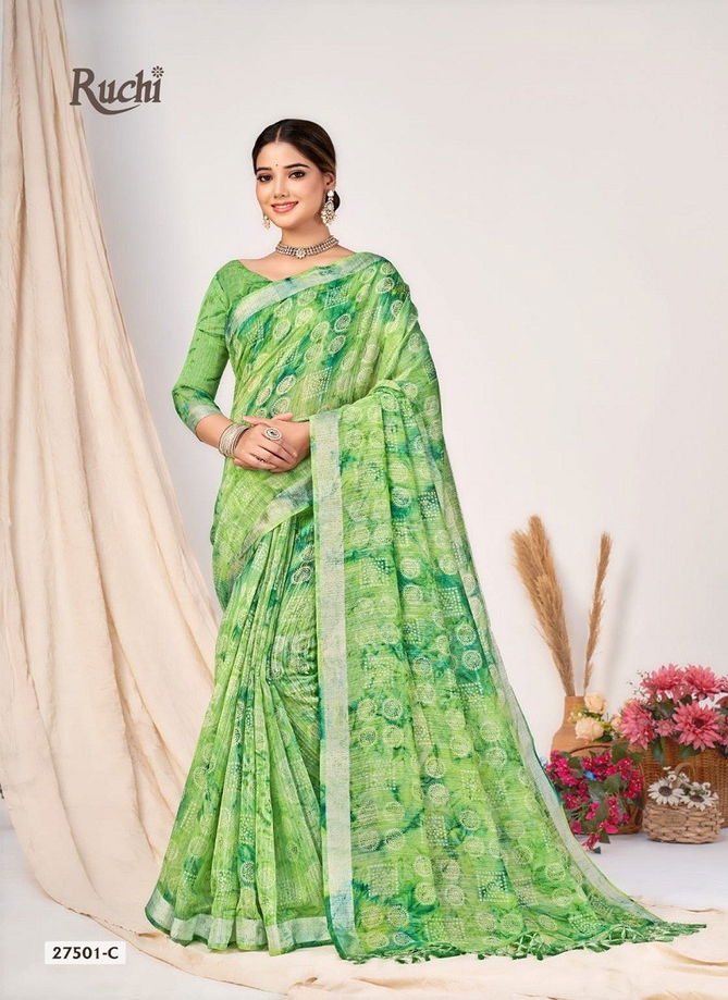 Aarushi By Ruchi Cotton Silk Printed Daily Wear Saree Wholesale Shop In Surat