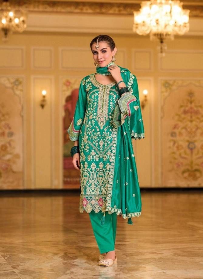 Anokhi By Eba Premium Silk With Embroidery Work Designer Salwar Kameez Catalog