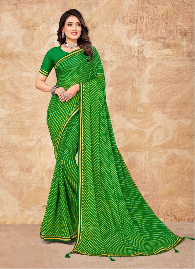 Green Colour Dhun Vol 5 By Ruchi Chiffon Saree Catalog 21804 A