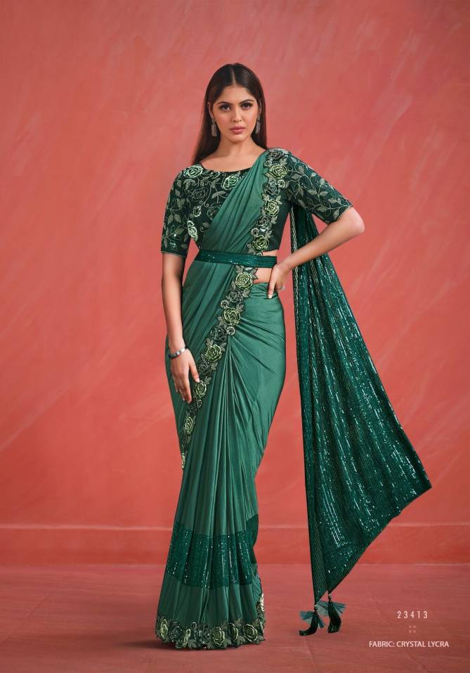 Elegancia By Mahotsav Crepe Silk Party Wear Saree Catalog