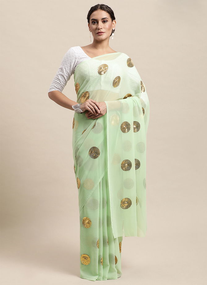 Green Colour Fashion Lab By Pari 1101 To 1106 Georgette Saree Catalog 1101