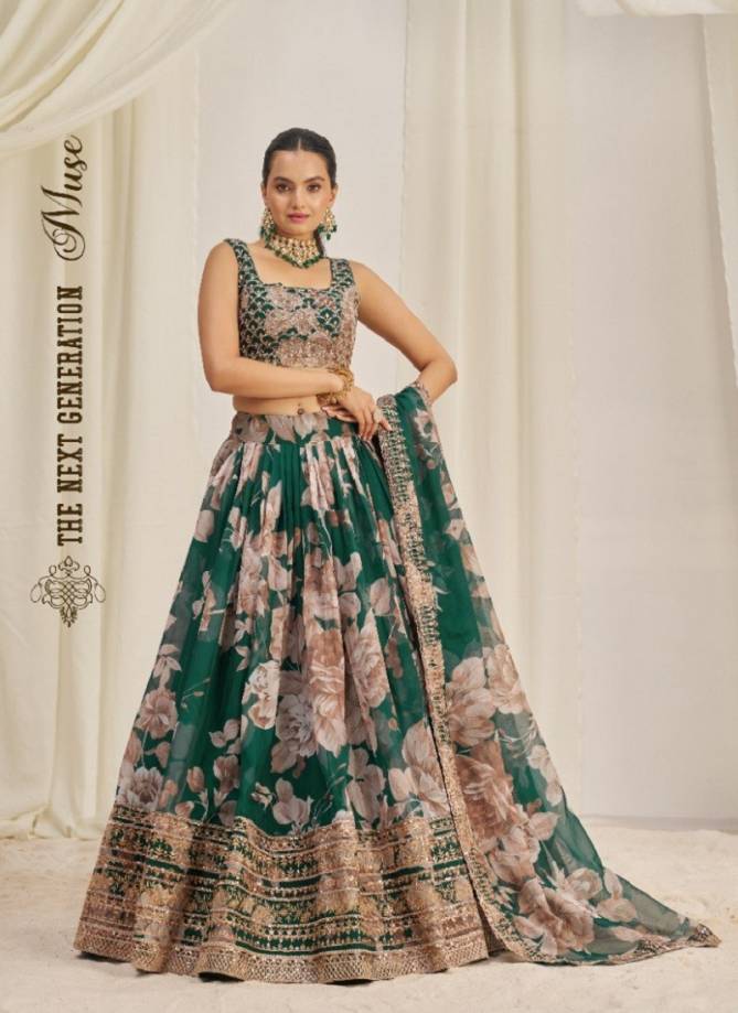 Floral Vol 9 By Arya Designs Organza Lehenga Choli Exporters In India