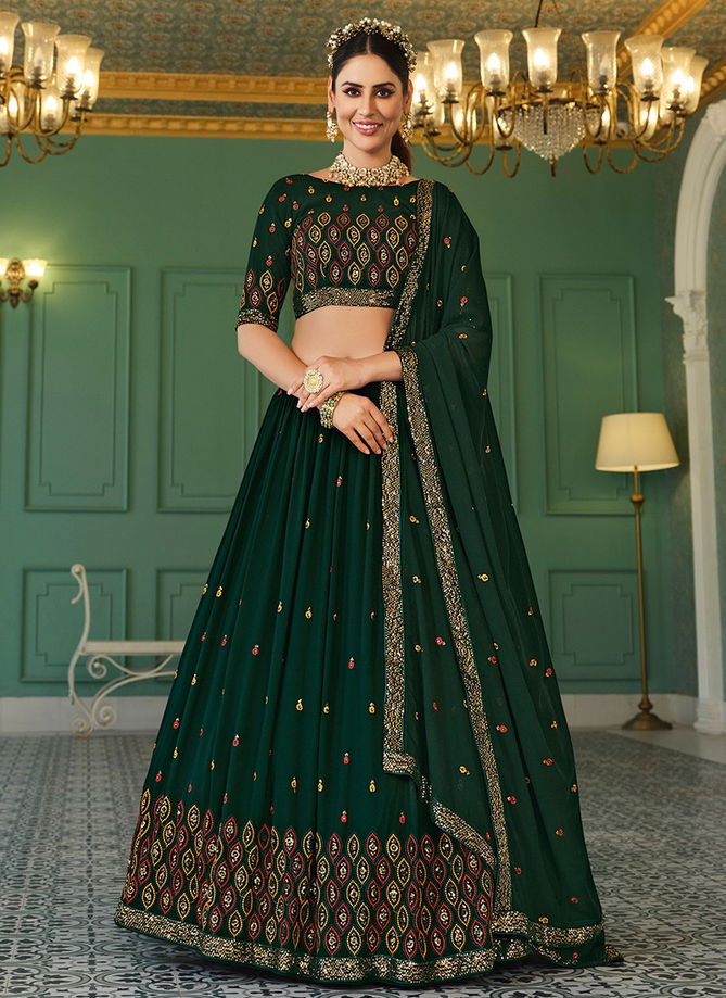 Green Colour Girish Vol 4 Khushboo Wedding Wear Wholesale Designer Lehenga Choli Catalog 175