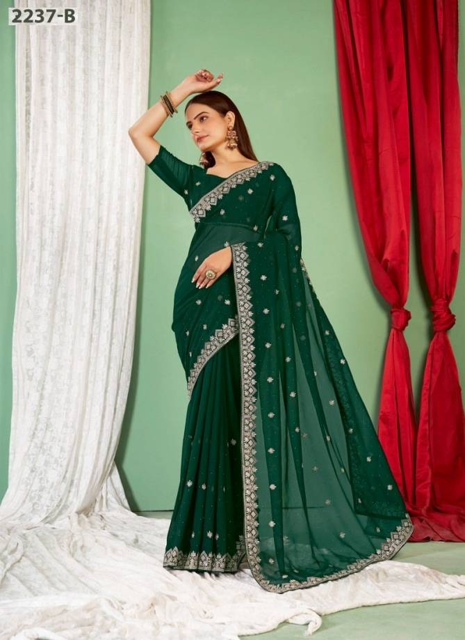 Jayshree 2237 A To D Georgette Blooming Saree Wholesale Clothing Suppliers In Mumbai