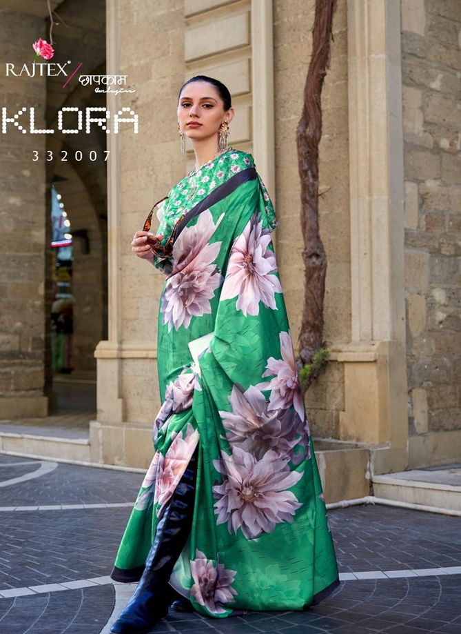 Klora By Rajtex Satin Crepe Printed Saree Catalog