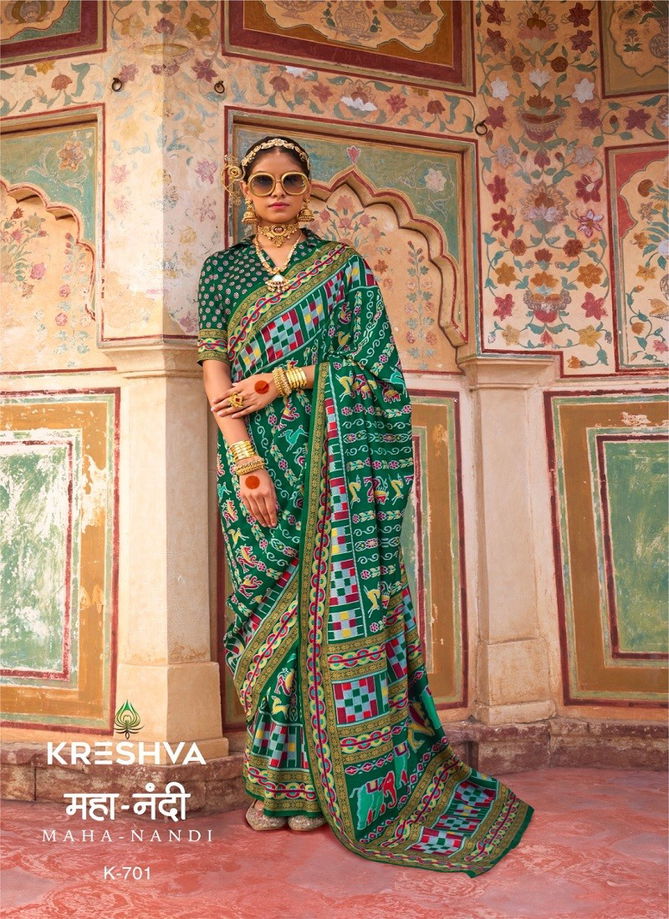 Maha Nandi By Kreshva Silk Printed Saree Wholesale In India