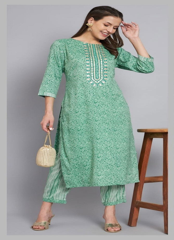 Green Colour Mesmora MF001 To MF012 Kurti With Bottom Catalog 1