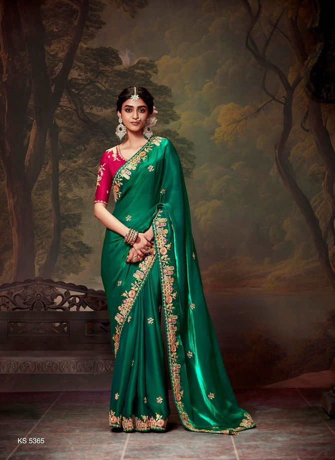 Naveli By Kimora Tissue Organza Weddding Wear Saree Suppliers In India