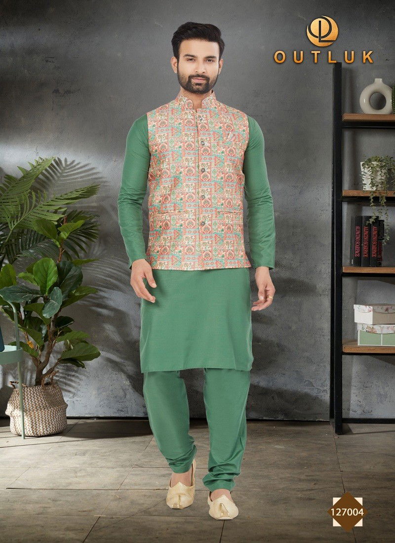 Outlook Vol 127 Wedding Mens Modi Jacket Kurta Pajama Wholesale Market In Surat 