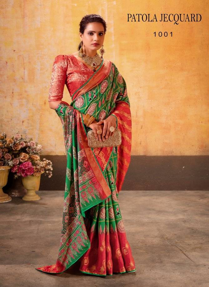 Patola Jequard By Sr Maslin Wedding Wear Saree Exporters In India