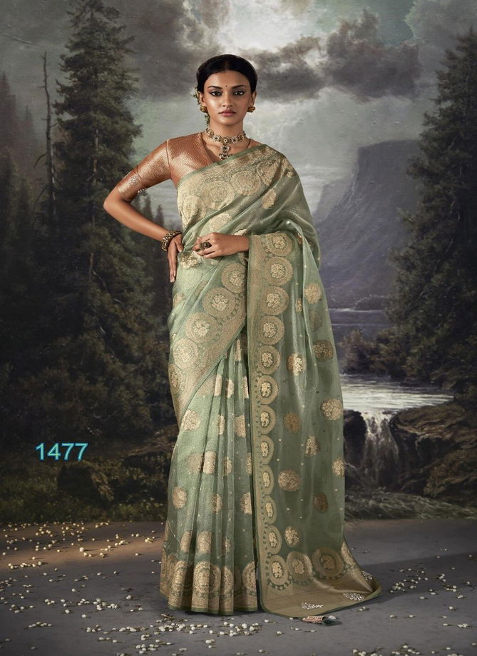 RaatRani By Kimora Organza Banarasi Designer Saree Catalog