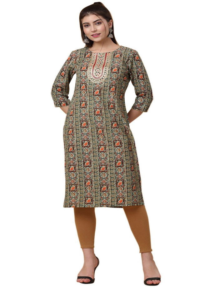 Raisin Women's Rayon Embroidered Casual Daily Wear Kurti Catalog