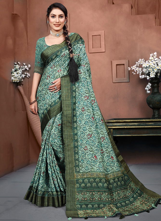 Green Colour Rutba Digital Vol 2 Fancy Wear Wholesale Printed Sarees 1306