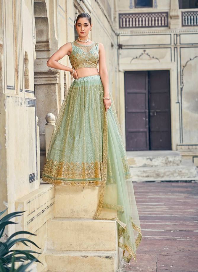 SS 166 Designer Wedding Wear Net Lehenga Choli Wholesale Market In Surat With Price