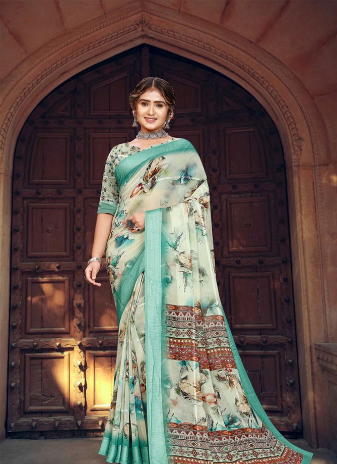 Green Colour Saloni Digital 1001 To 1008 By Mintorsi Printed Saree Catalog 1004