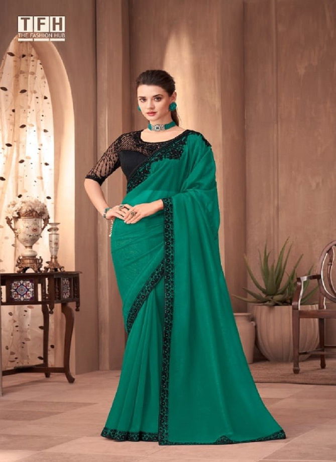 Sandalwood 1101 By TFH Silk Designer Party Wear Saree Wholesale Online