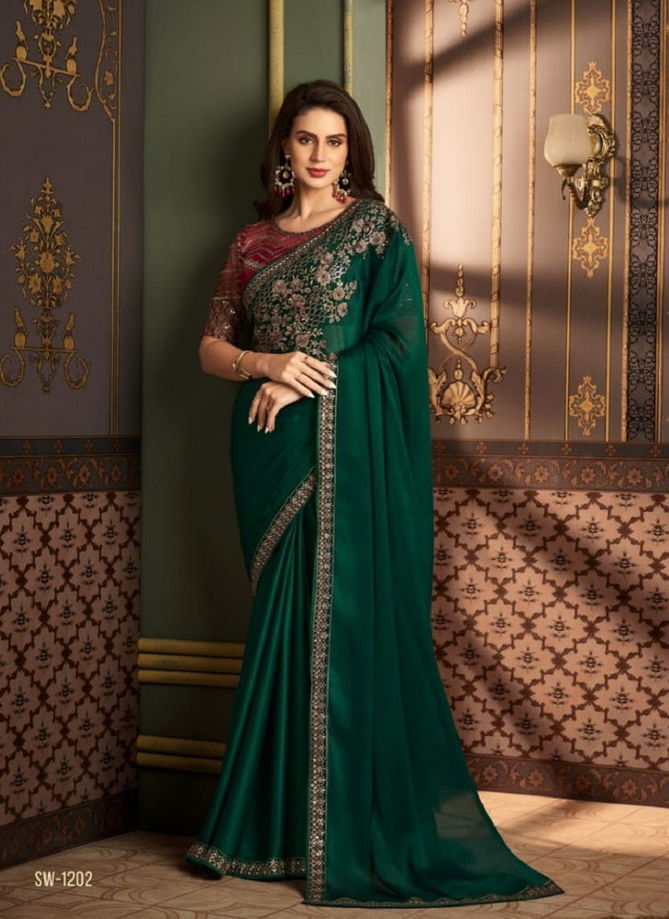 Sandalwood Vol 12 By Tfh Chiffon Party Wear Saree Catalog