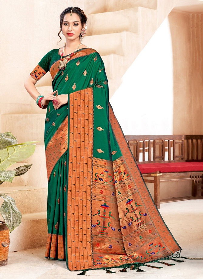 Green Colour Shubhmangal By Sangam Wedding Saree Catalog 1003