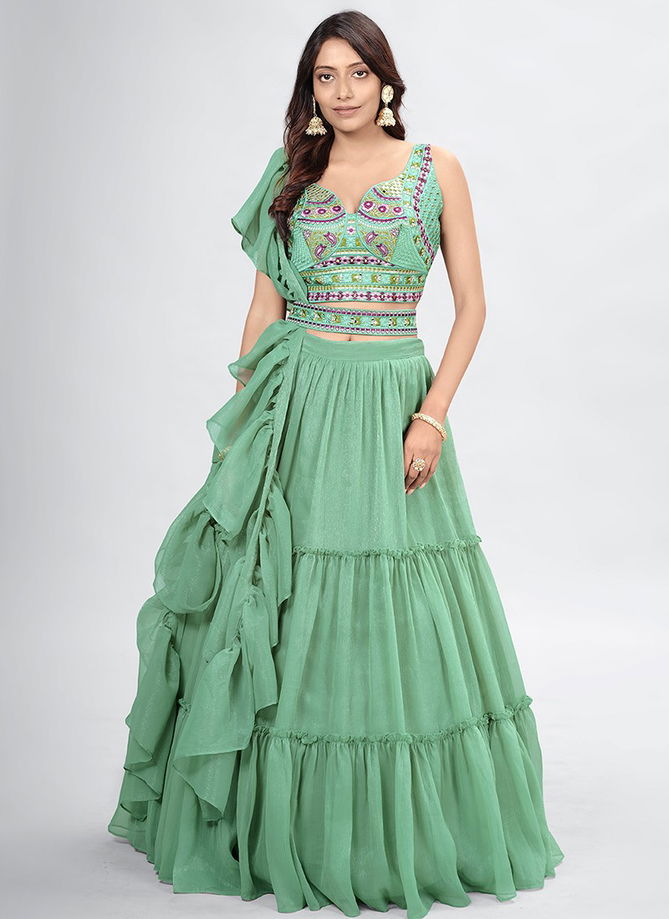 Green Colour Solstice vol 3 Designer Wholesale Party Wear Lehenga Choli Catalog DRS58103