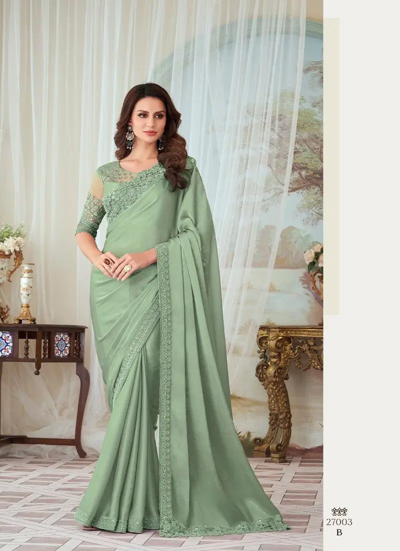 Tfh Glorious Silk Party Wear Saree Catalog