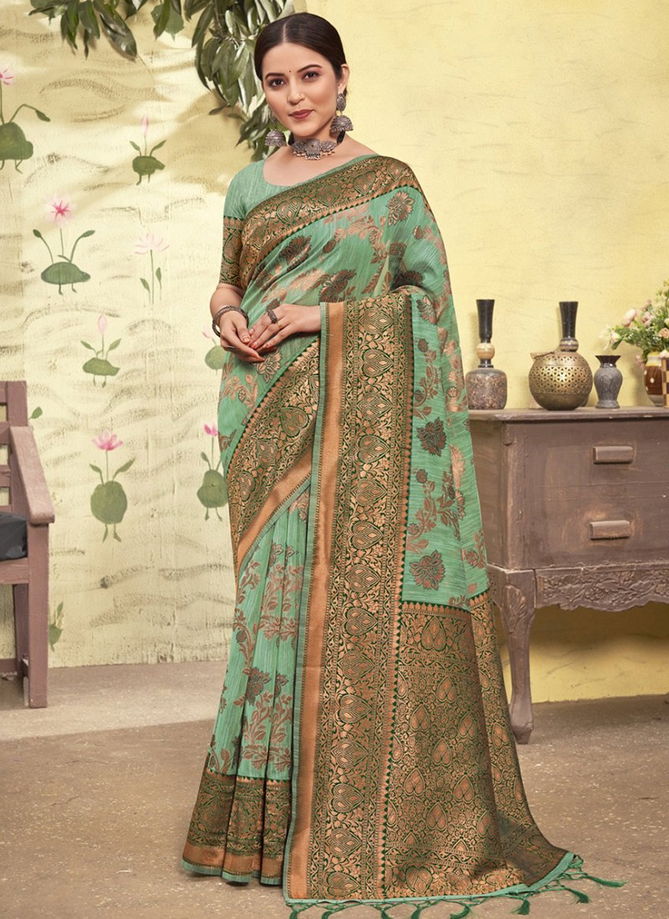 Green Colour Vasu Pujya Vol 4 Function Wear Wholesale Cotton Sarees 3014