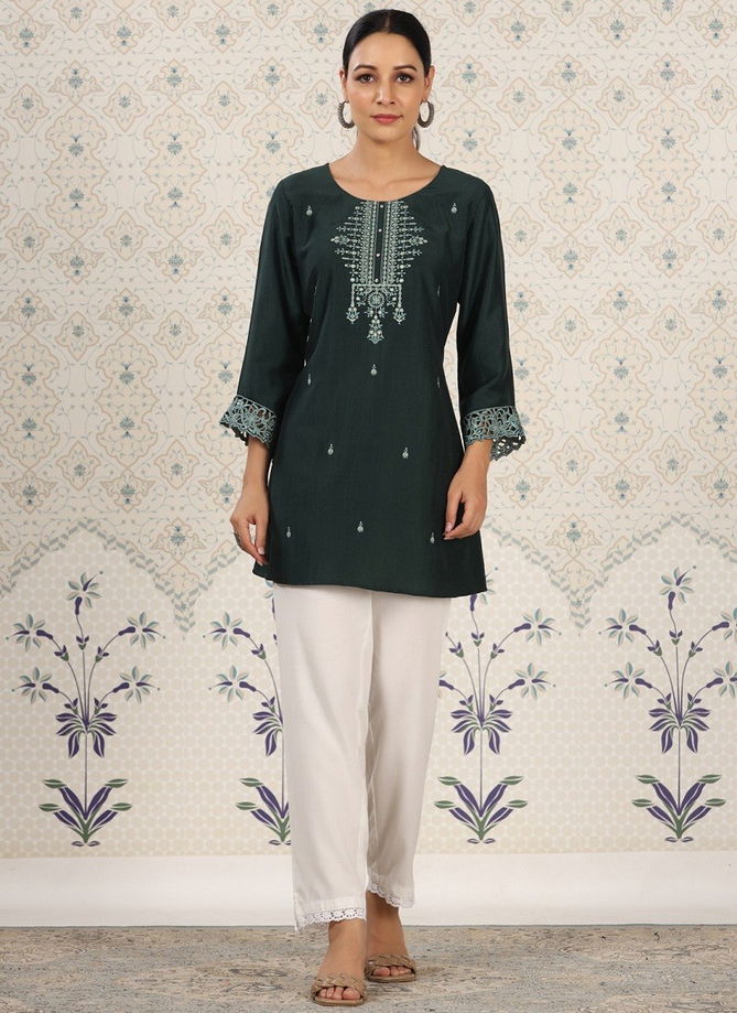 Green Colour Zeny Vol 9 By Mahotsav Designer Kurti Catalog 1872