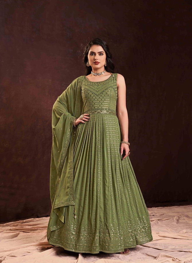 Green Colour Zoya Vol 3 By Arya Designs Gown Catalog 63009